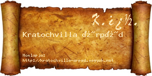 Kratochvilla Árpád névjegykártya