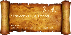 Kratochvilla Árpád névjegykártya
